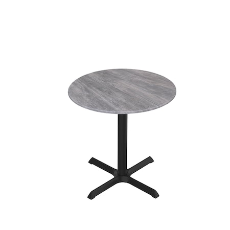 Holland Bar Stool Co 30 Tall OD211 Black Table Base w30x30 Foot and 36 Diameter Greystone Top, IndoorOutdoor OD211-3030BWODS36RGryStn